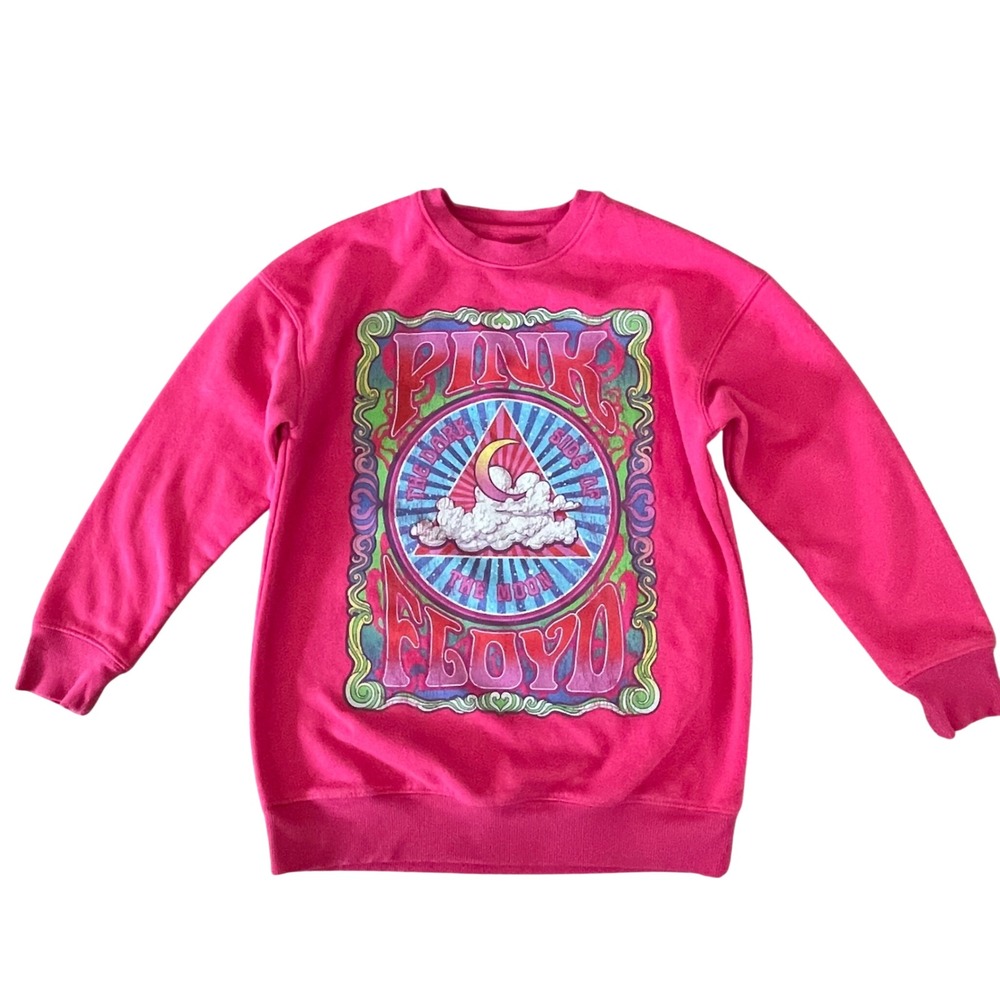 Pink Floyd Sweatshirt Youth Large Pullover Graphic Dark Side of the Moon Bright